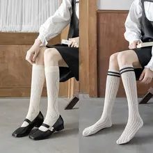 

Fashion Solid Color Mesh Women Stockings Women Jk Calf Socks Stockings Casual Long Over Knee Kawaii Knee High Socks Girls