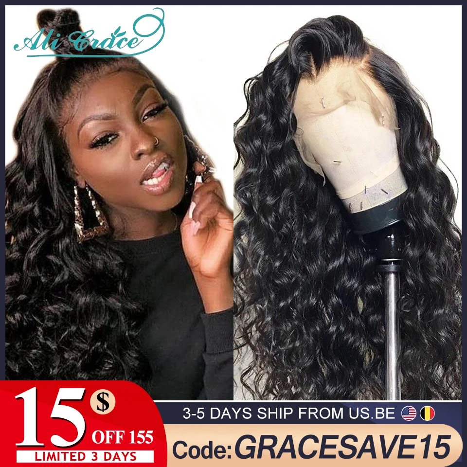 Ali Grace Hair Wig Brazilian Loose Wave Lace Front Human Hair Wigs 360 Pre-plucked Lace Frontal Loose Wave Wig with Baby Hair
