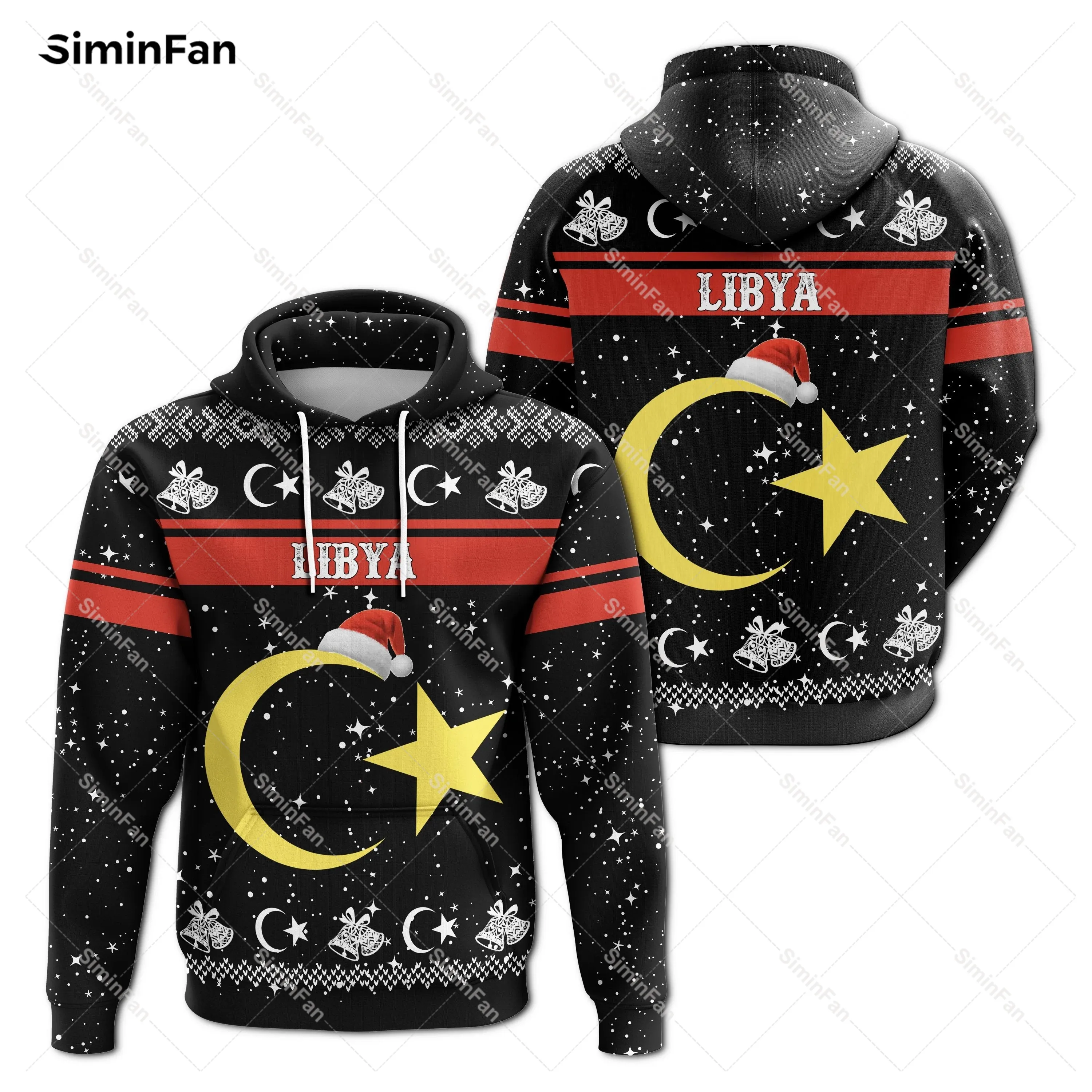 

African Libya Christmas 3D Print Men Hoodie Pant Suits Zipper Jacket Trouser Tracksuit Coat Unisex Pullover Sweatshirt Outwear