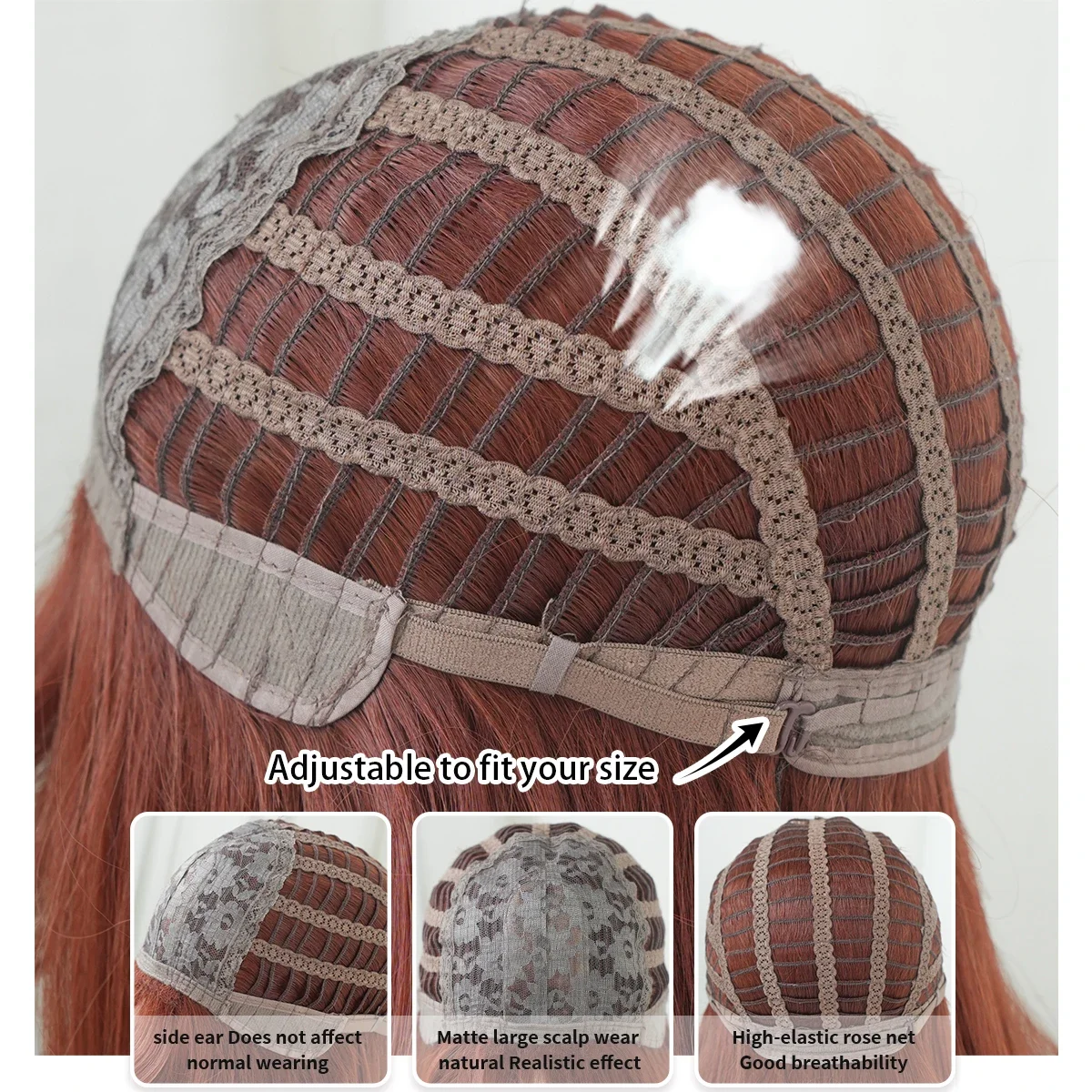 NAMM Long Straight Wig Deep Orange Wigs For Women Daily Cosplay Synthetic Fluffy Lavender Synthetic Wig Heat Resistant Wear