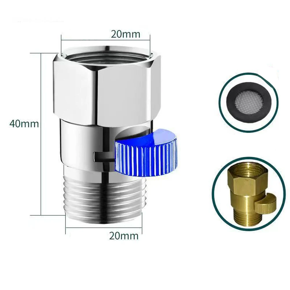 Shower Head Quick Switch Alloy Hot And Cold Water Inlet Valve Bathroom Water Heater Stop Valve Switch With Water Stop Regulator 6