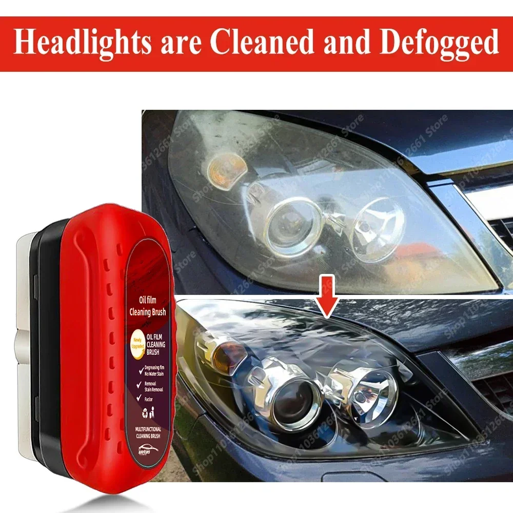 Car Glass Cleaning Brush Coating Oil Film Clean Rearview Mirrors Anti-fog Rain-proof Windows Cleaning Glass Repair Lamp Polishing Agent