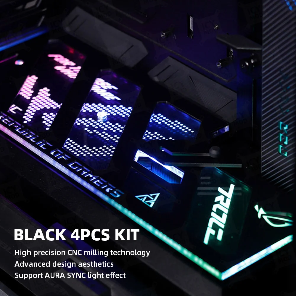 4Pcs ASUS GR701 Chassis RGB Lighting Panels ROG HYPERION Gamers Refit Kit 5V ARGB Laser PC Case Shroud New