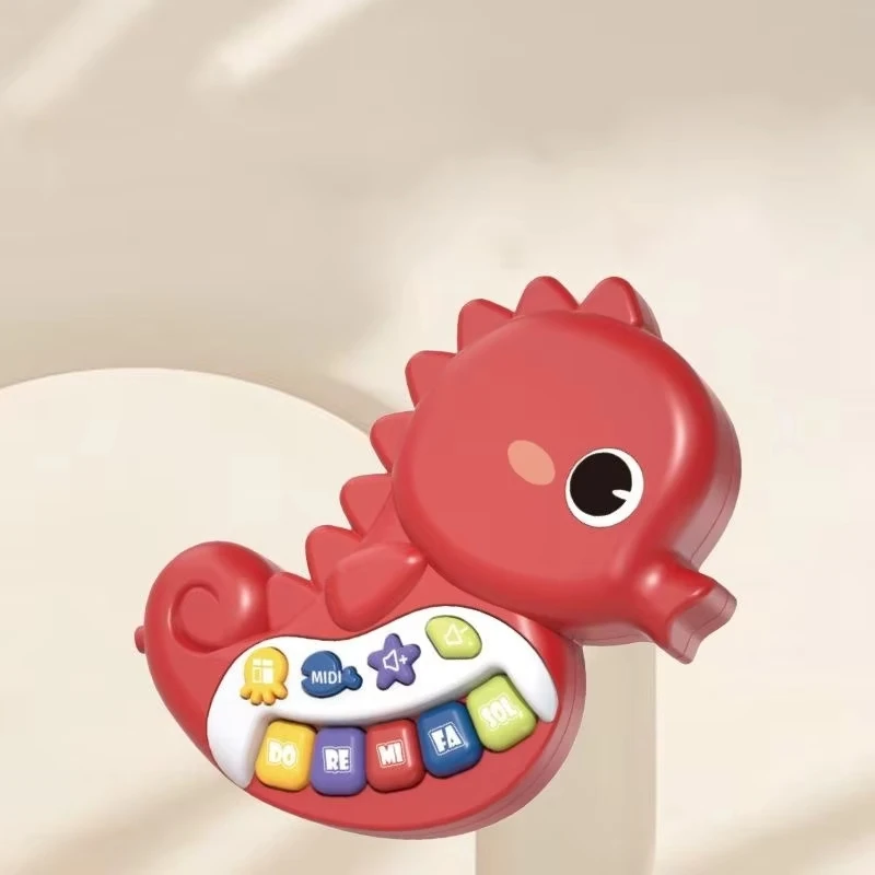Baby Piano Toy 6 to 12 Months Light Up Seahorses Piano Learning Songs, Sound Effects, Easy to Grasp and Handle, for Babies