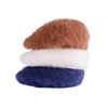 Fashionable Solid Color Men Women Beret Cap Winter Hat - Angora Rabbit Fur Casual Flush Design for Ladies