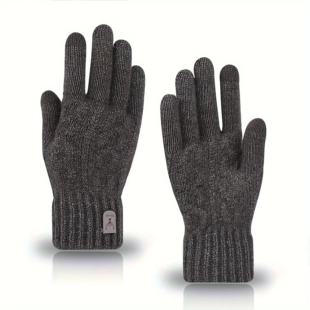 Warmest Thermal Touch Screen Gloves for Women and Men-Fleece Lined, Anti-Slip, Full Fingers, Pull-On Closure, Wool Material,