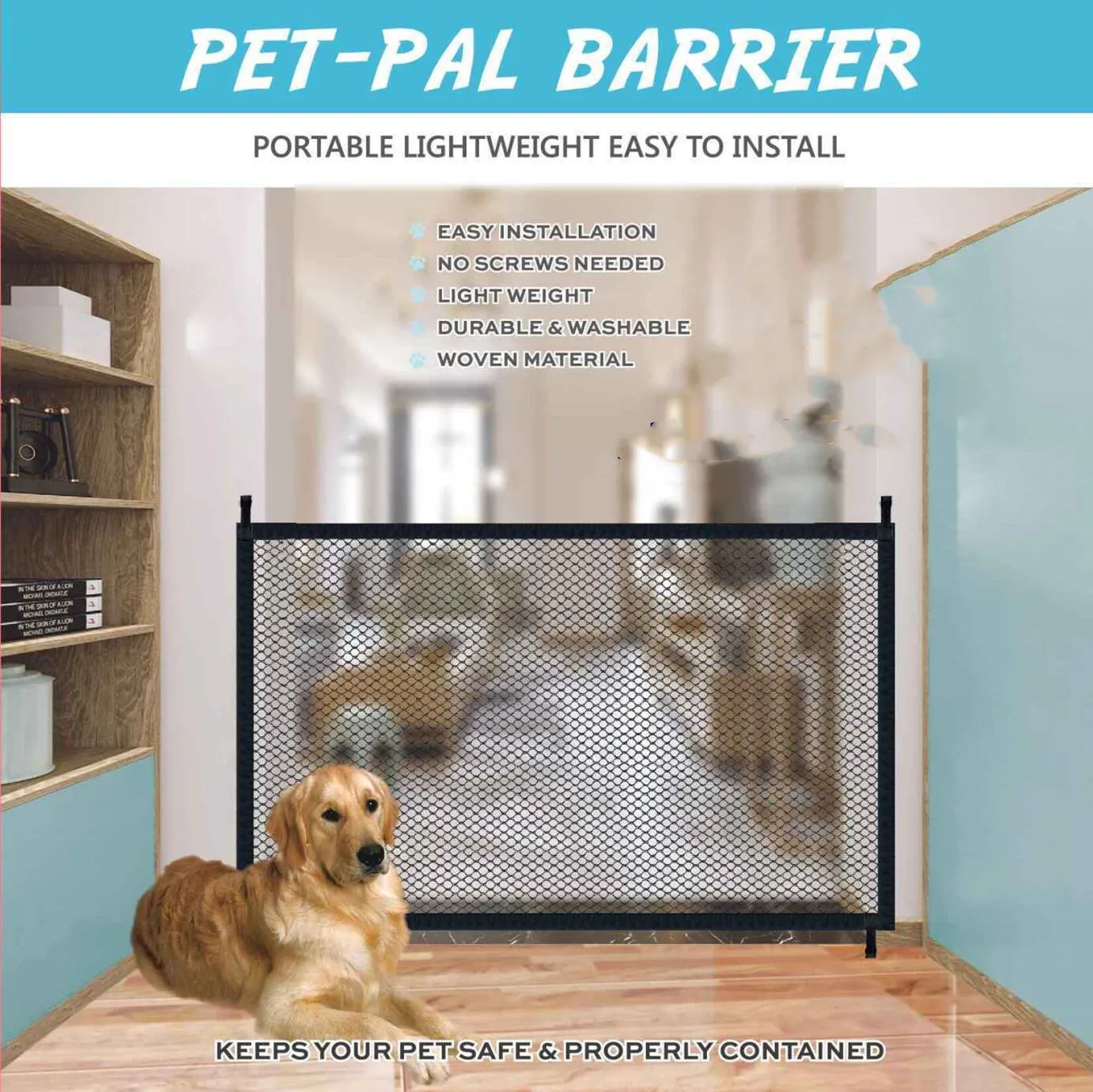 Vallas de barrera para mascotas, portón de malla transpirable plegable  portátil, protector de separación para mascotas, valla aislada para perros,  valla de seguridad para bebés, nuevo - AliExpress