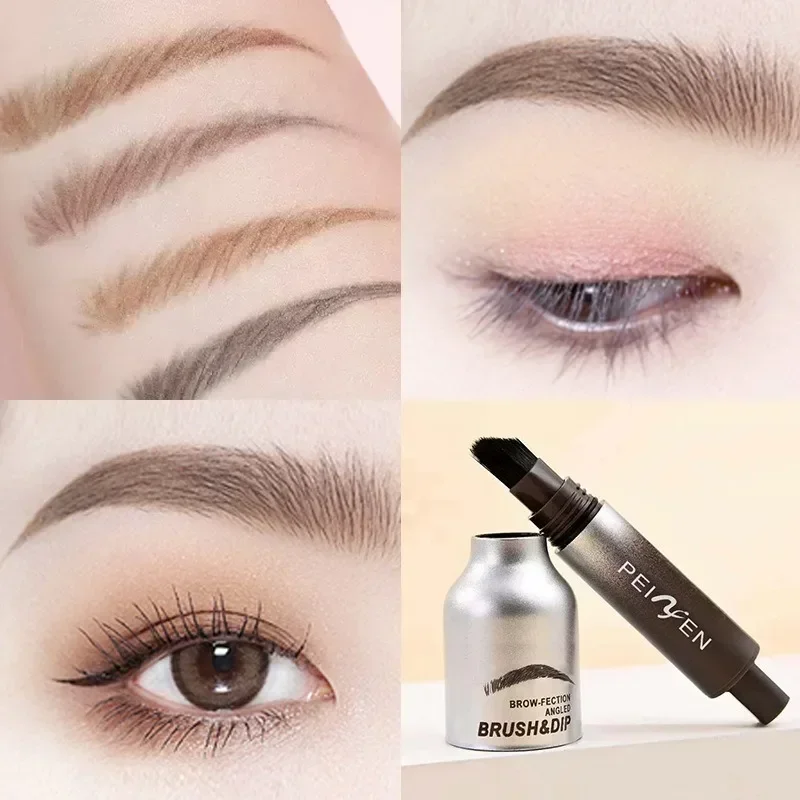 3D Dye Eyebrow Pencil Hairline Anti-smudge Waterproof Lasting Black Brown Brows Large Brush Natural Wild Eyebrow Enhancers Cream 2