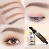 3D Dye Eyebrow Pencil Hairline Anti-smudge Waterproof Lasting Black Brown Brows Large Brush Natural Wild Eyebrow Enhancers Cream 2