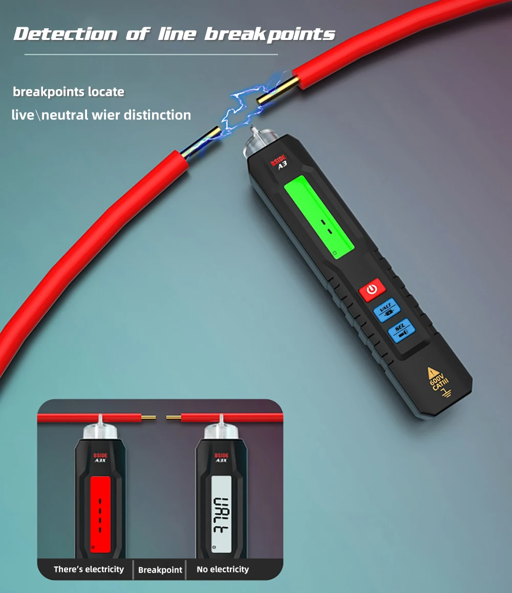 Smart Digital Multimeter Pen Type Multitester True RMS Voltmeter DC AC Voltage C