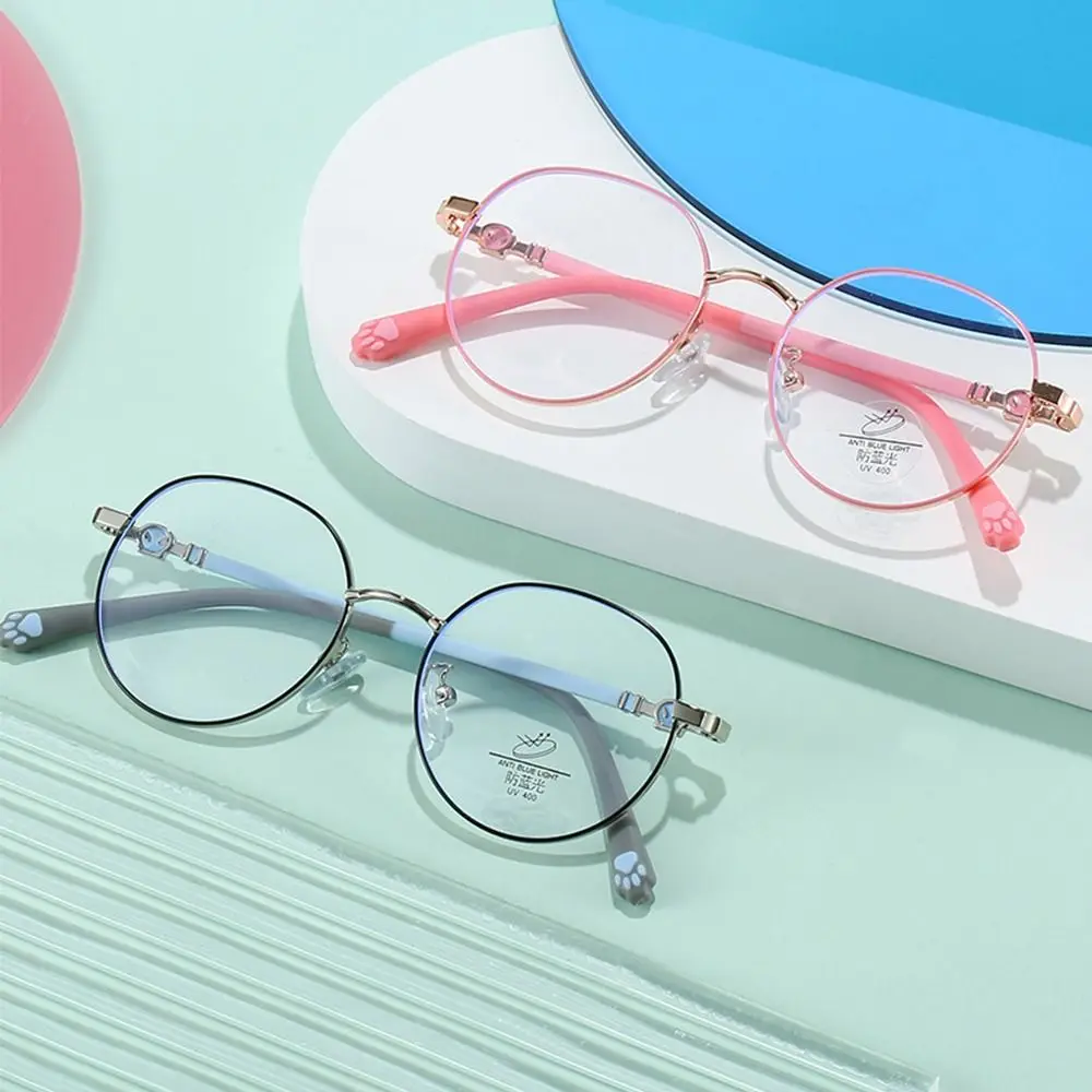Anti-blue Ray Kids Glasses Children Boy Girls Eyewear Ultra Light Round Metal Frame Computer Eye Protection Eyeglasses Spectacle