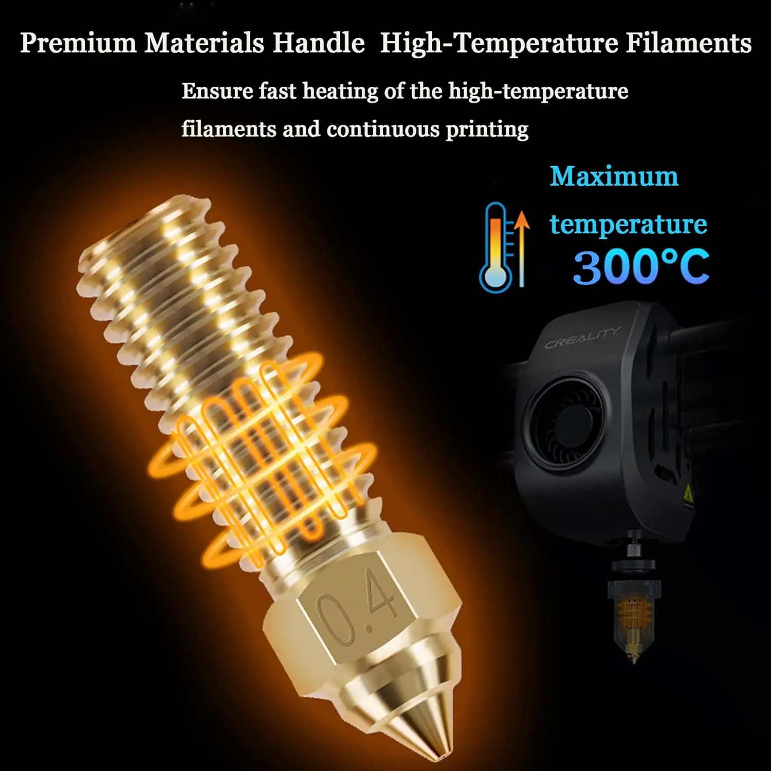 고속 황동 노즐 키트, K1, K1 Max, Ender 3 V3 KE, CR-10 SE, CR-M4 3D 프린터 키트용, 0.4mm 노즐 키트, 10 개