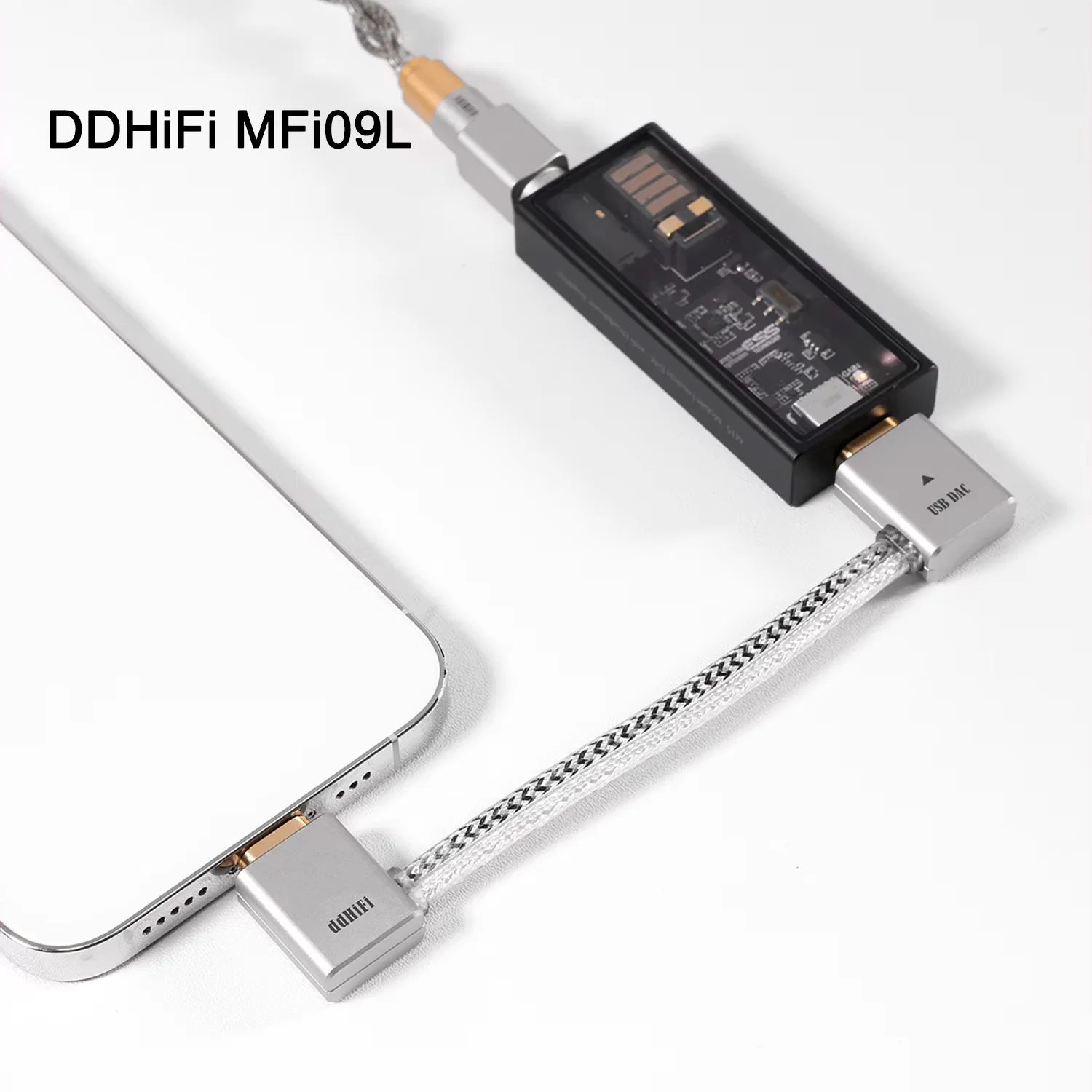 DDHiFi MFi09L Light-ning to USB-C L-Shaped OTG Cable Great Partner for Bundling Use with the DAC & AMP