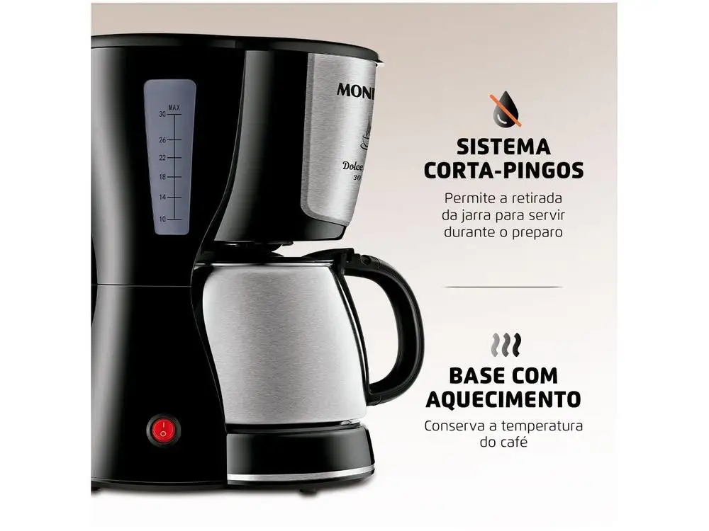 Cafeteira Elétrica Mondial Dolce Arome C-37JI-30X Jarra Inox - 220V 3