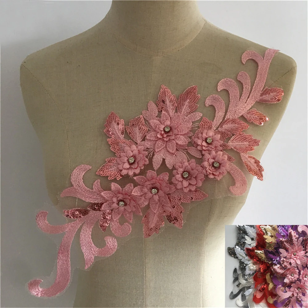 

Woman Flower Lace Collar Embroidery Applique Neckline DIY Sewing Decoration Craft Dress Fabric Fake Collar Neckline Accessory