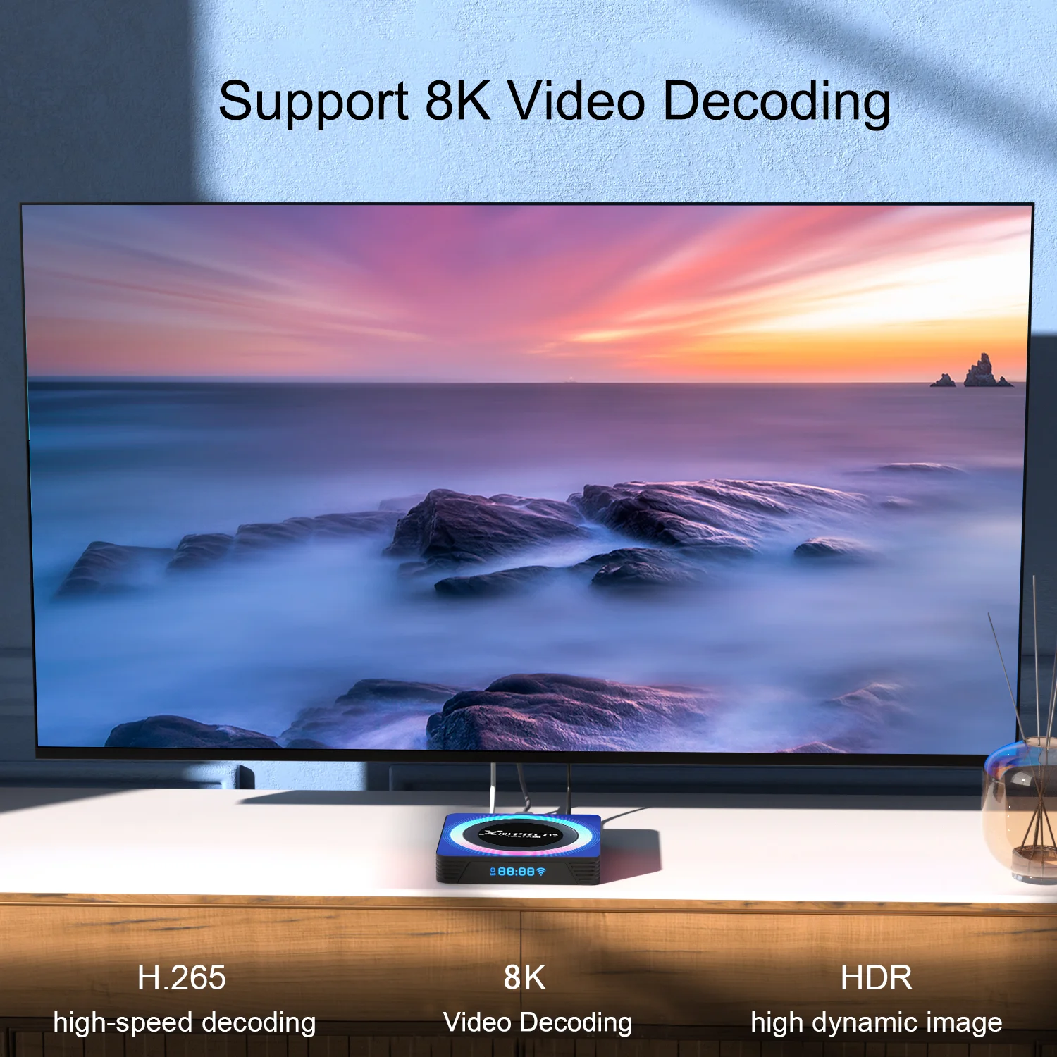스마트 TV 박스 셋톱 박스, 안드로이드 13 RK3528 쿼드 코어 Cortex A53 지지대, 8K 비디오, 4K HDR10 + 듀얼 와이파이 BT5.0, 16G, 32G, 64G, 미국, EU, 영국