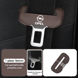 Premium Leather Seat Belt Buckle Protector Clip Cover - Anti - Scratch Design (Brown - 1PCS)