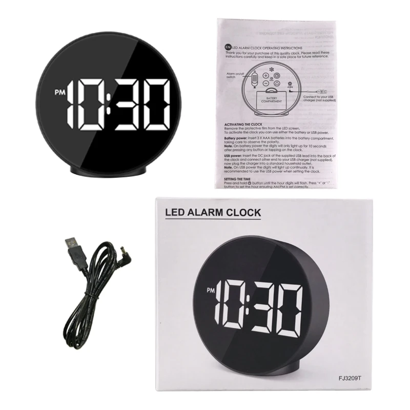 

LED Alarm Clock Voice Control Wake Up Light Electronic for TIME Temperature Disp DropShipping