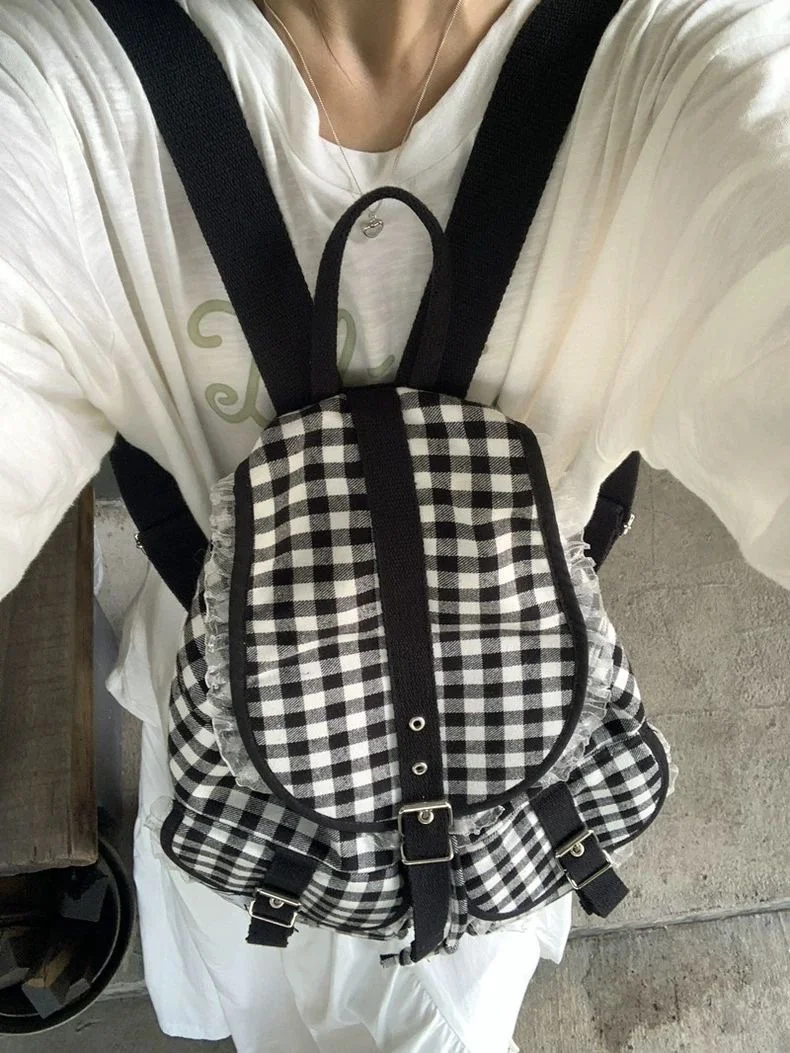 클래식하고 세련된 한국한복풍 레이스 백팩