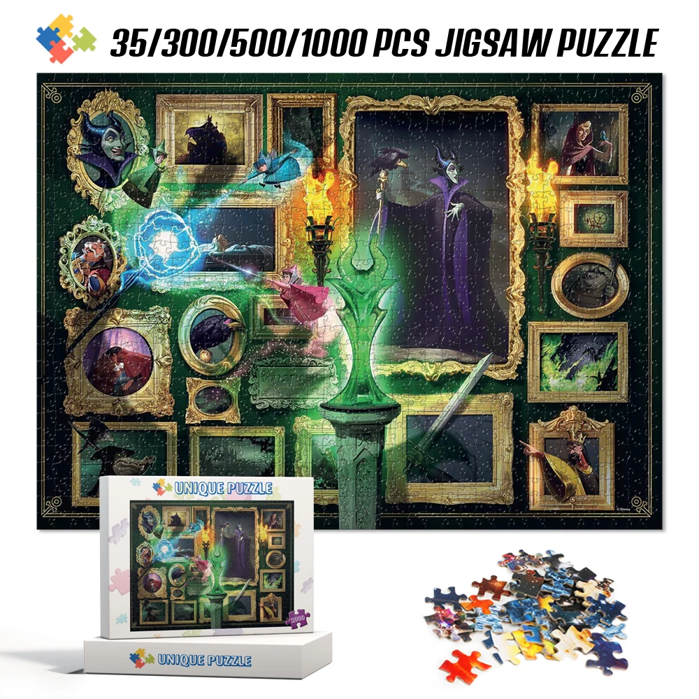 Maleficent Disney Villain Cartoon Cardboard Puzzles 35/300/500/1000 Pieces Jigsaw Puzzles for Adults Educational Toys for Kids maleficent disney villain cartoon cardboard puzzles 35 300 500 1000 pieces jigsaw puzzles for adults educational toys for kids