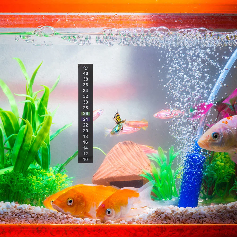 12 Pcs Aquarium Temperature Gauge Fish Tank Sticker Thermometer Strips Liquid Crystal Bowl