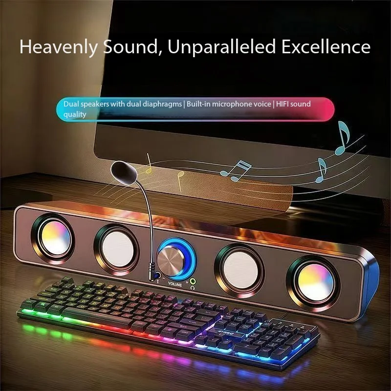고품질 컴퓨터 오디오 HIFI 스테레오 홈 데스크탑 노트북 유선 사운드바 마..