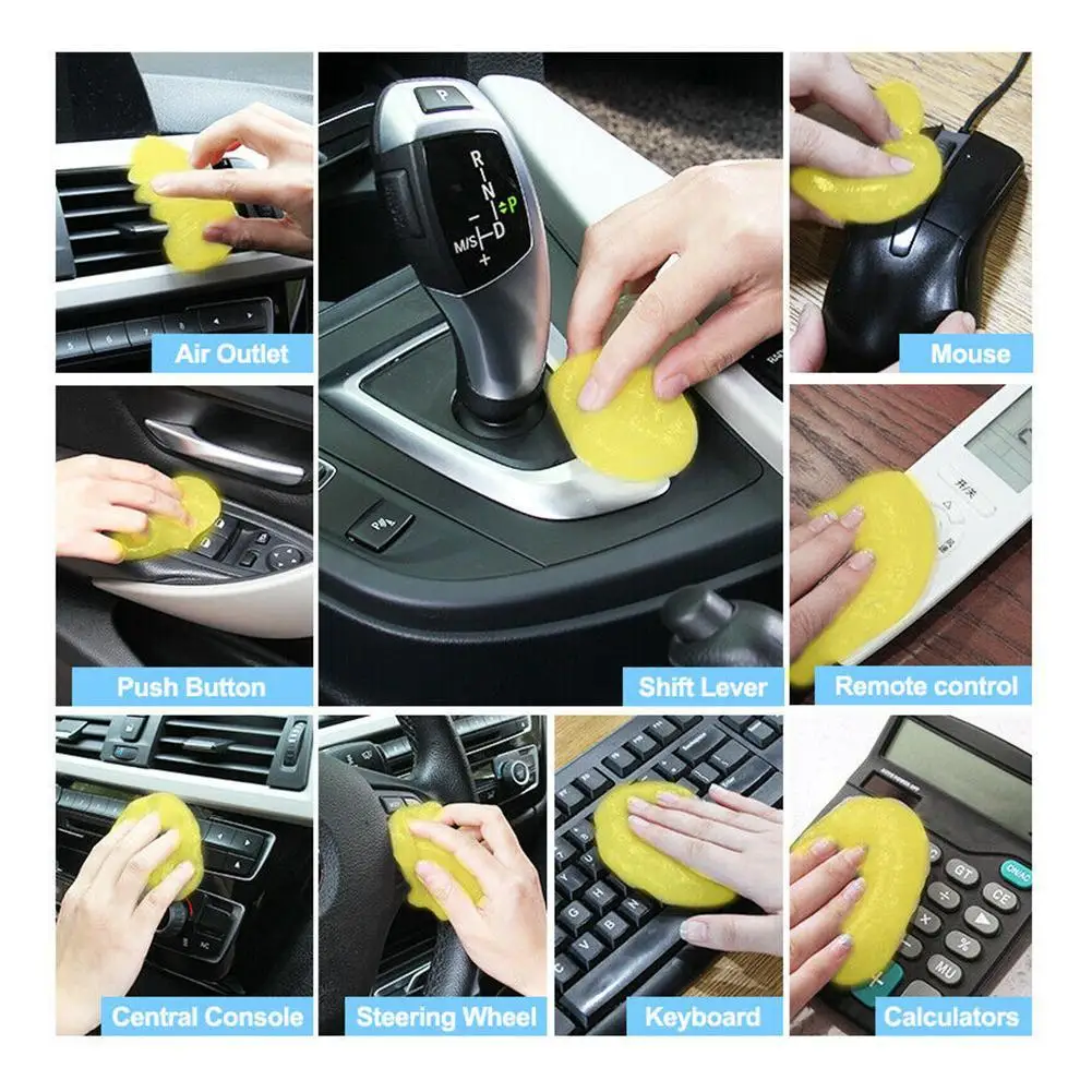 Car Interior Cleaning Gel Auto Interior Ornament Cleaning Adhesive Keyboard Dirt Remover Magic Dust Remover