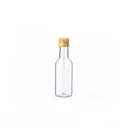Mini 60ml Plastic Liquor Bottles with Assorted Cap Colors - 60ml (Gold)