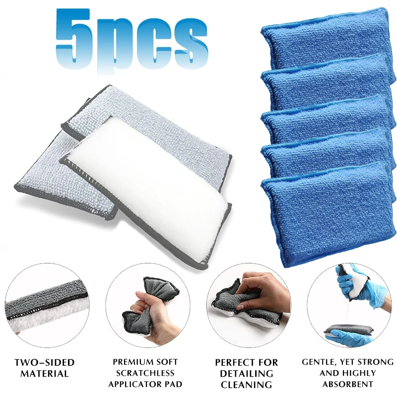 

Car Microfiber Scrubbing Sponge for Car Wash Pad Towel Wax No Scratch Foam Sponge Tool Auto Double Side Cleaning Tools Interior