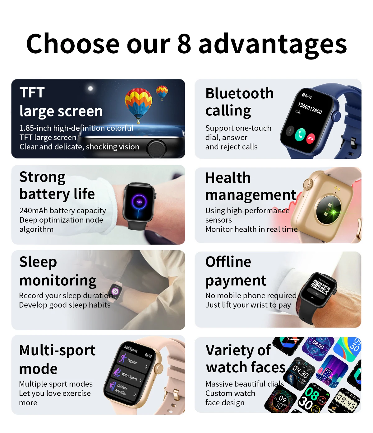 Gadgend men’s smartwatch hd full touch screen bluetooth answer dial call watch 120+ sport mode waterproof smart watch men women