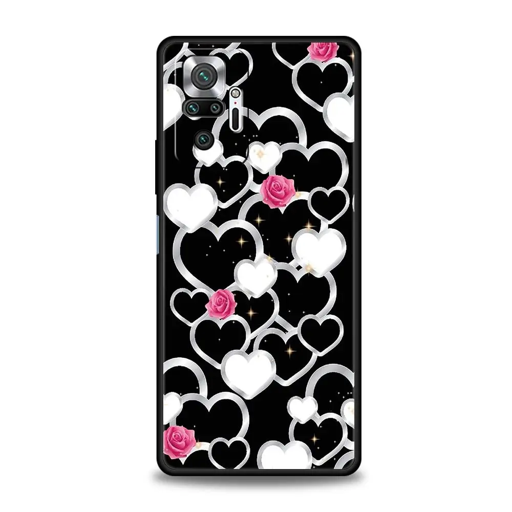 Gold Rose Love Heart Soft TPU Phone Case
