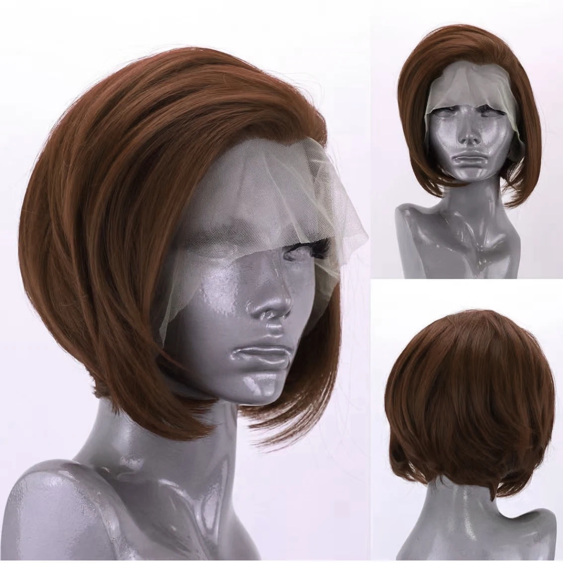 Hot Red Bob Wig for Women Girls Heat Resistant Synthetic Lace Front Wig Orange Short Bob Wigs Daily Use Cosplay Green AIMEYA