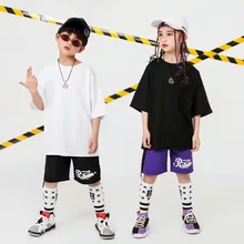 

Children Jazz Dance Costumes Short Sleeved Shorts Suit Modern Dance Hip Hop Clothing Performance Costumes Rave Clothes 2 Pcs