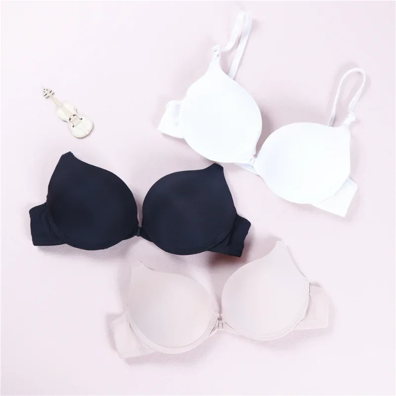 

New Push Up Free Backless Sexy Front Closure Sexy Fashion Womens Front Button Solid Racer Back Racerback Bra