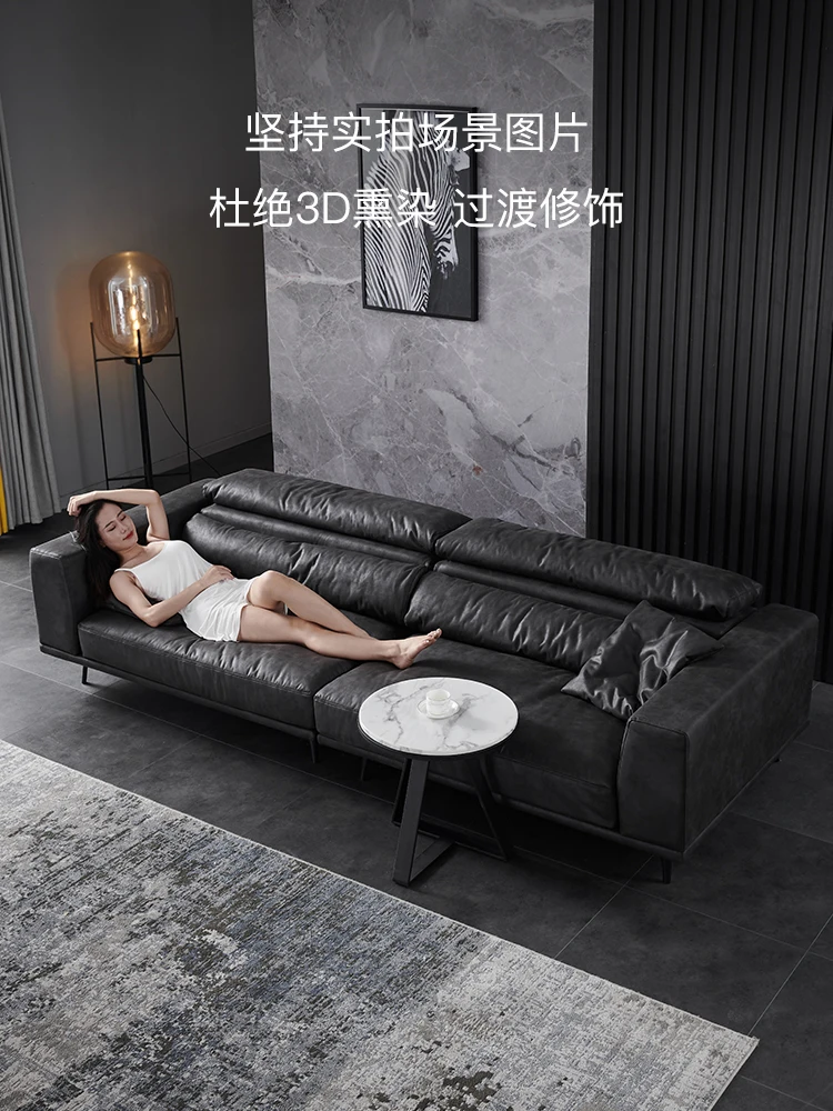 

Диван светильник роскошный гостиной современный прямой минималистичный черный диван из искусственной кожи