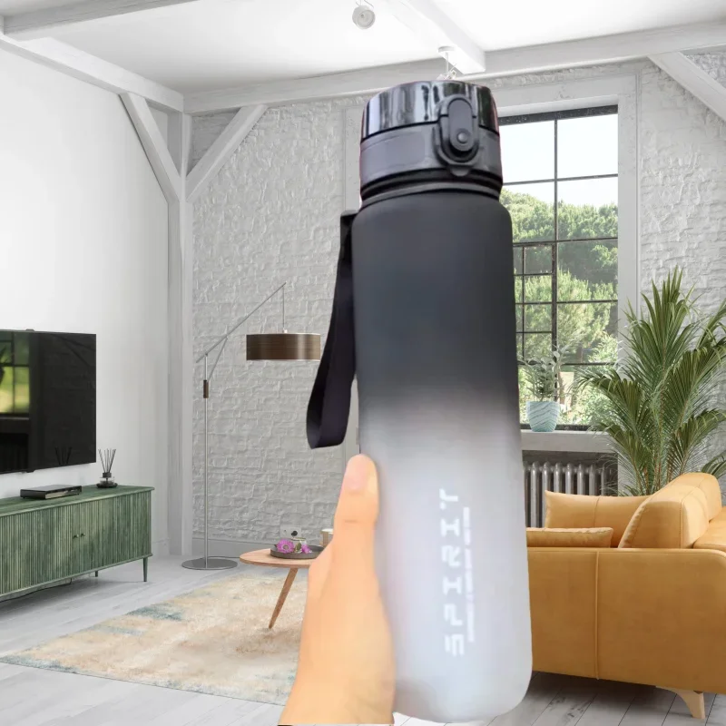 Large Capacity Motivational Sports Bottle - Leak-Proof & Reusable