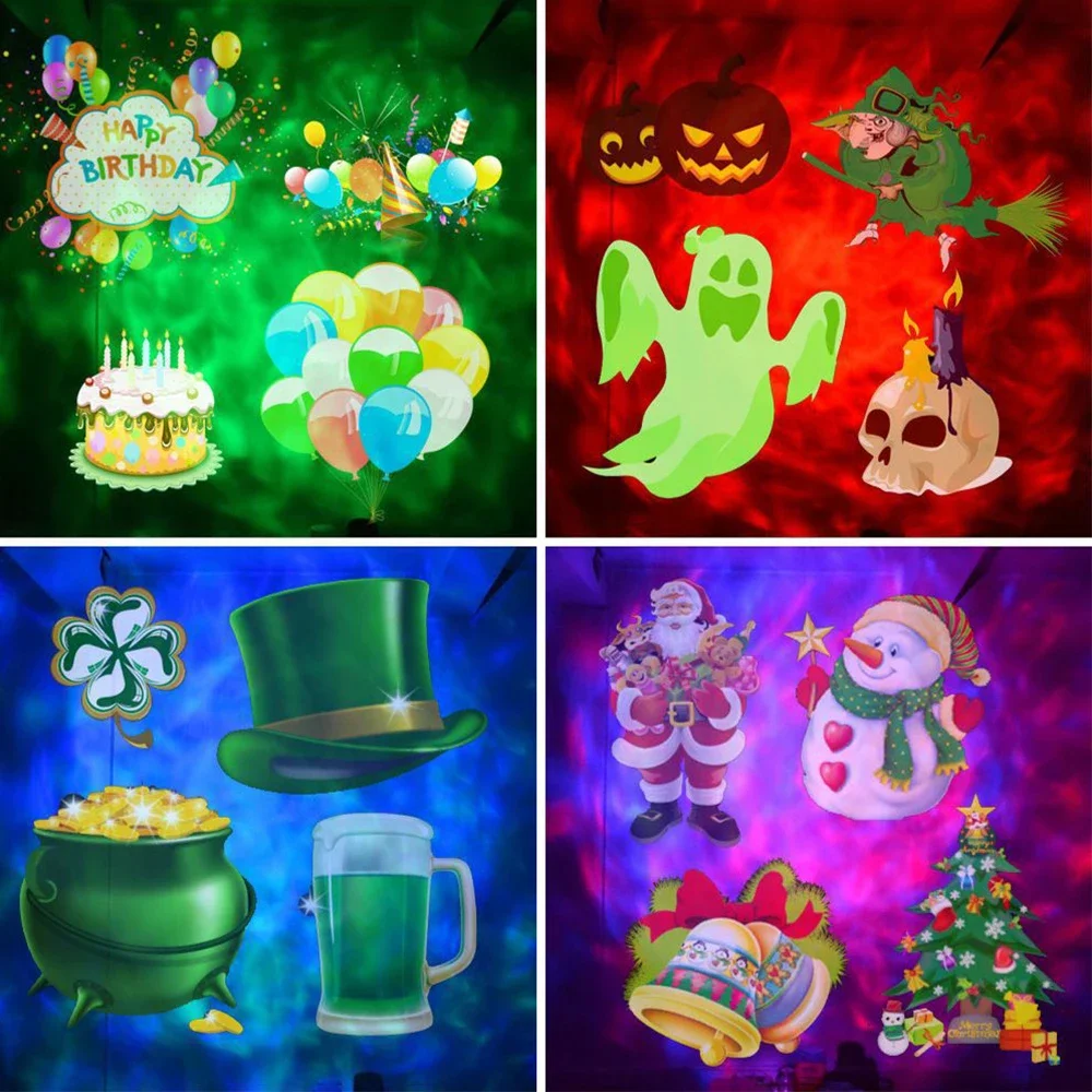 Waterproof Laser Projection Lamp LED12 Pattern Card Exchange Christmas DJ Club Party Stage Lamps Outdoor Decorative Lights