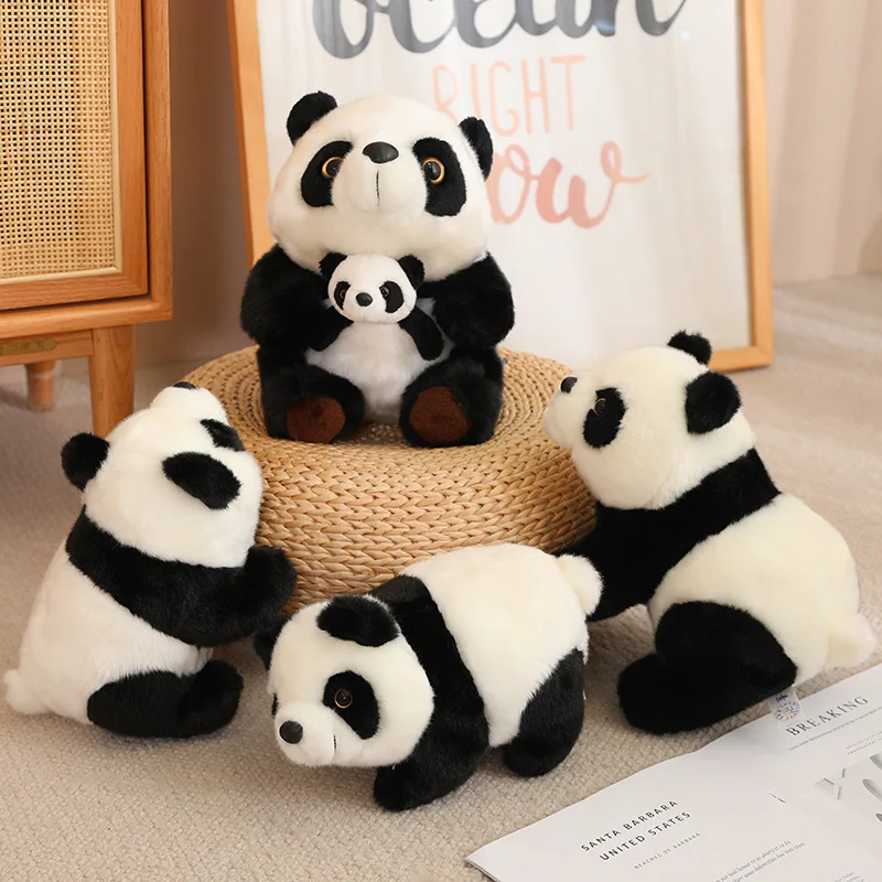 Simulated Mink Velvet Mother Child Panda Plush Animals Toy Baby Cute Creative Sleeping Anime Birthday Gift Original Stuffed Doll