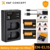 K&F Concept EN-EL15 EN-EL15A EN-EL15B 2 Pack Battery and Charger for Nikon Z6 Z7 D780 V1 D850 D810 D810A D800 D800E D750 Cameras 1