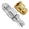 2Pc 5000PSI Sewer Jet Nozzle With Pressure Washer Coupler, Brass Fittings Quick Connector,1/4 Inch Connect To Female NPT 2