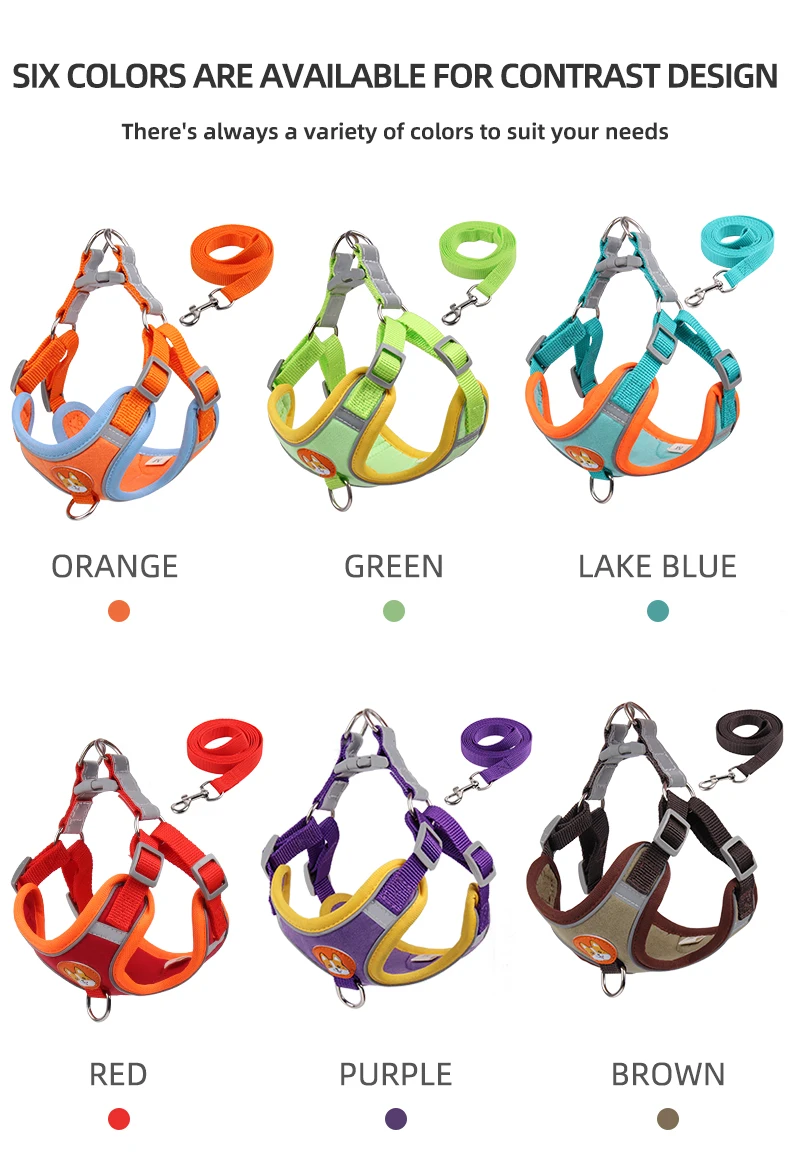 Hundegeschirr und Leinen-Set für Katzen, reflektierend, aus Wildlederimitat, für Welpen, Outdoor, ausbruchsicher, für Yorkies, weiche Weste, zum Spazierengehen, für kleine Hunde – Detail 4