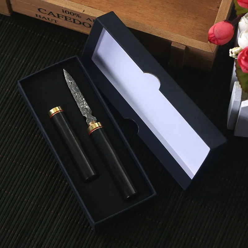 Tea Cutter Tea Needle Set Stainless Steel Chinese Puer Tea Needle Cutter Damascus Pattern Tea Knife Prying Tool