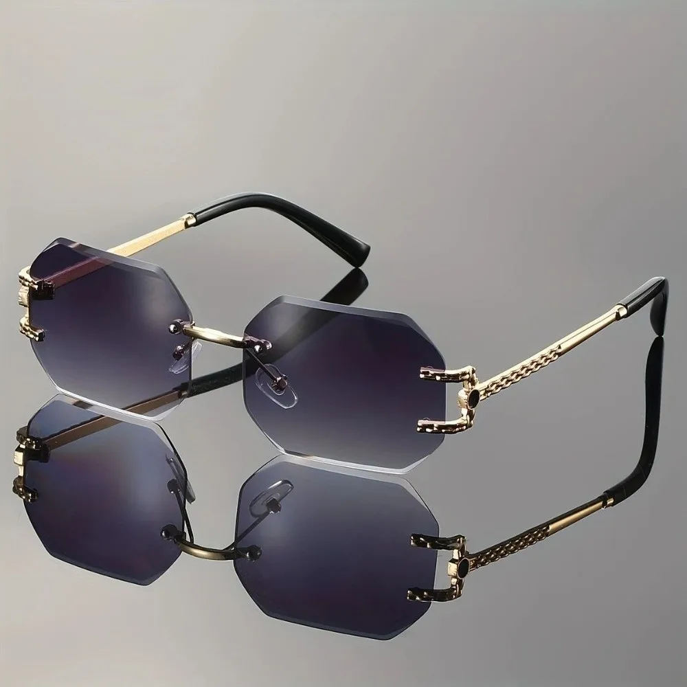 Vintage Randlose Sonnenbrille PC-Rahmen Polygon-Design Unisex Sonnenbrille UV400-Schutz Hip-Hop-Stil Trendige Sonnenbrille Unisex – Detail 8
