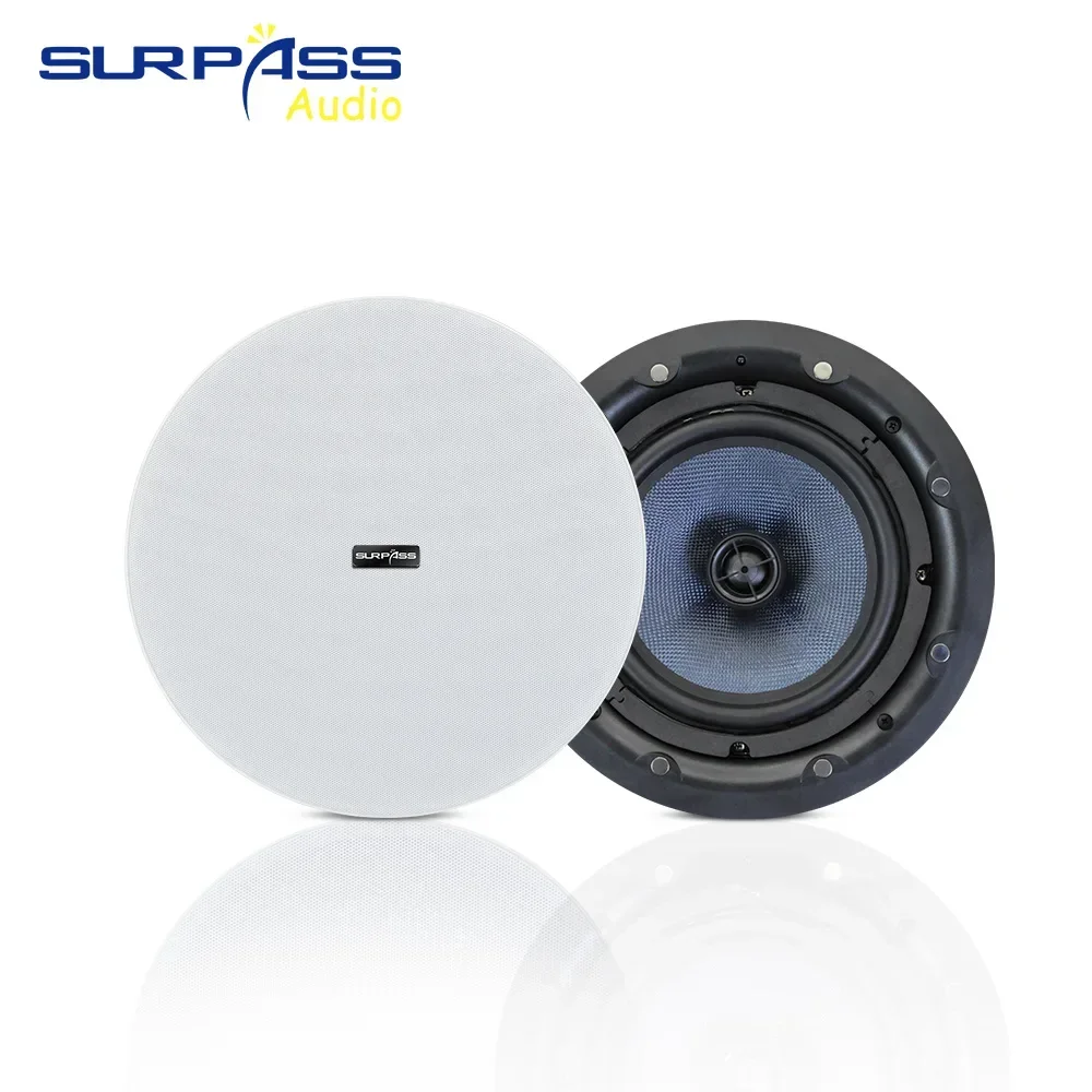 8 Inch 50W Frameless Coxial Ceiling Speaker Magnetic Grill Flush Mount Passive Roof Music Loudspeaker Indoor wall ceiling speaker