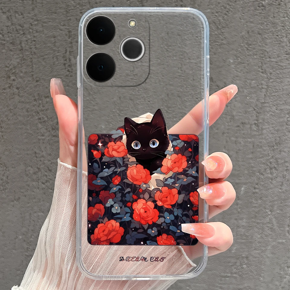 Cat Whale Anti-Fingerprint Transparent Phone Case