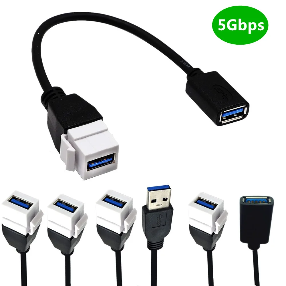 Usb 3.0 Keystone Painel de Montagem Inserir Cabo Adaptador para Tomada de Parede Placa de Face Inserir Placa de Parede Painel de Tomada Conector Cabo