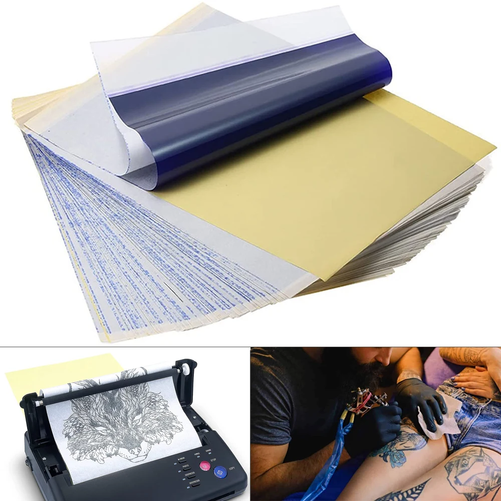 

10/30/50/100Pcs Transfer Paper Tattoo Printer Copier Sheets Spirit Master Stencil Paper A4 Size Tattoos Consumables High Quality