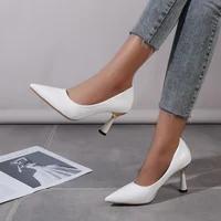 New Solid Color Pumps Women High Heels Women Fashion Patent Leather Sexy Pointed Toe Elegant Thin Heel Pumps Shoes for Women