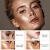 Body Glitter Shimmer Face and Body Highlighter Powder with Sponge Head High Fairy Glitter Sparkle Powder Brightens Makeup Stick 3