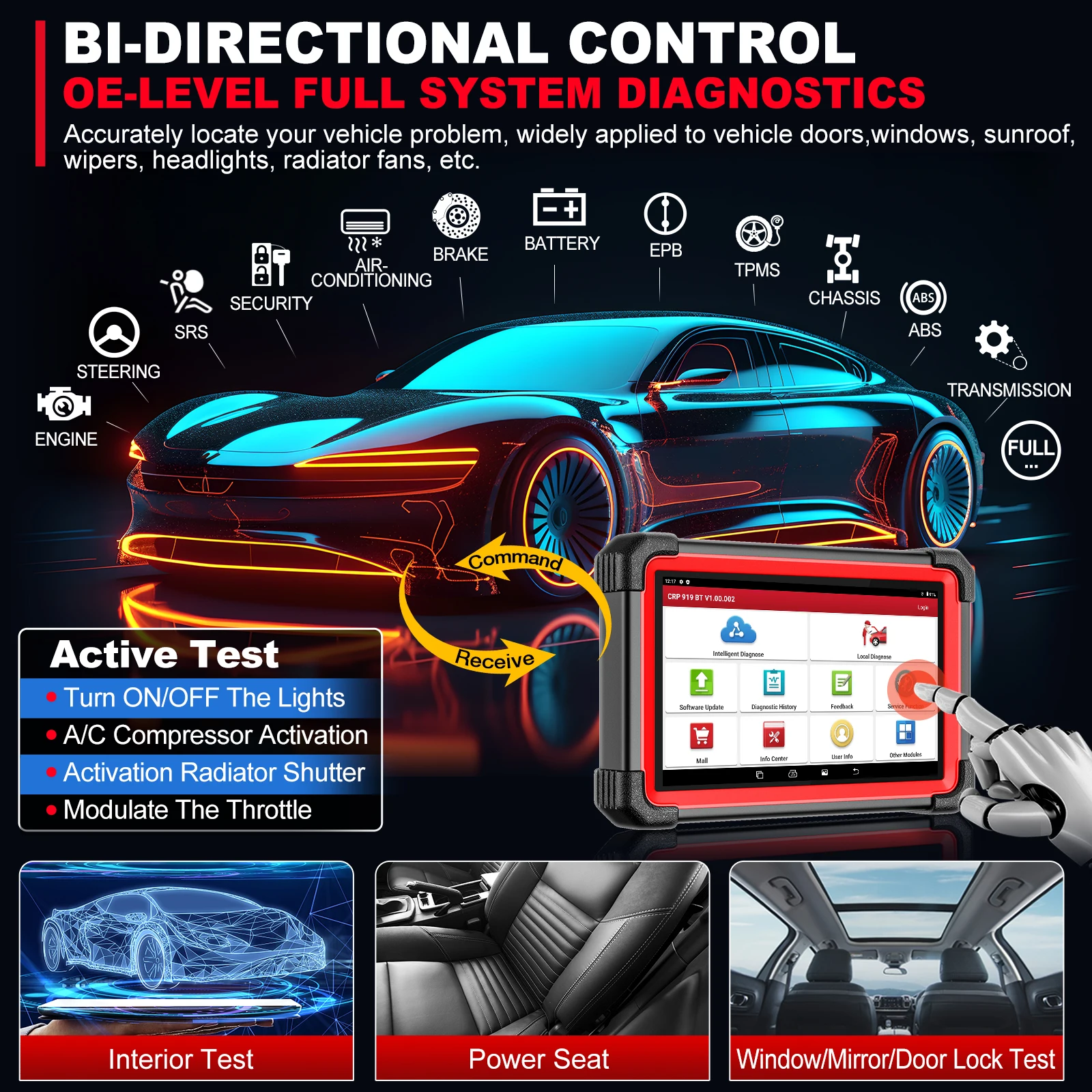 Launch X431 CRP919E BT Version Européenne Full Système Diagnostic